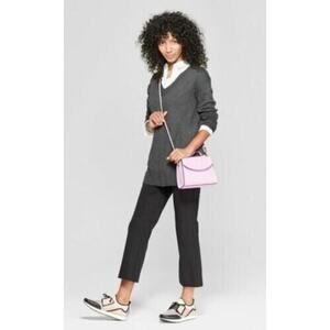 A New Day™ Women's V-Neck Luxe Pullover Sweater - Dark‎ Gray XS